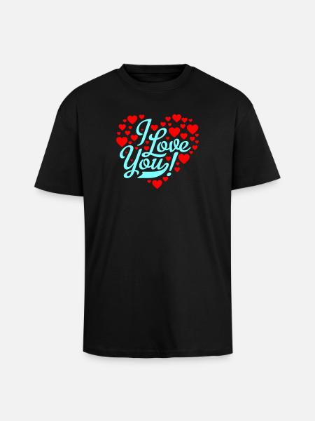 i love you - Unisex Oversized Heavyweight T-shirt - black