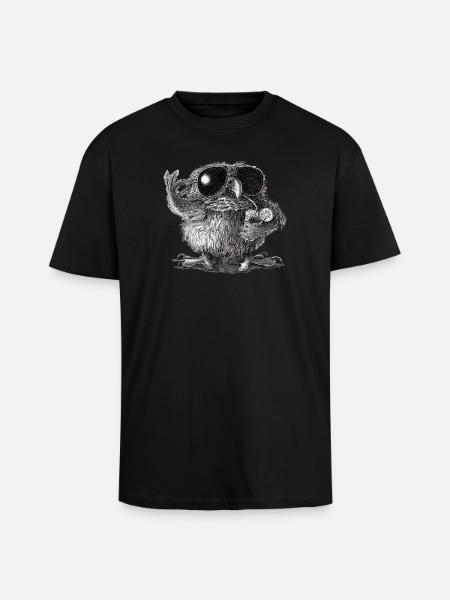 Coole Eule - Oversized Heavyweight Unisex T-Shirt - Schwarz
