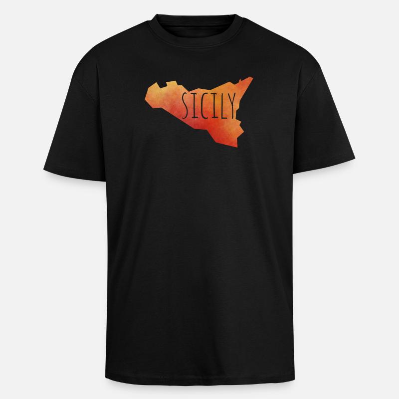 sicily - Oversized Heavyweight Unisex T-Shirt - Schwarz
