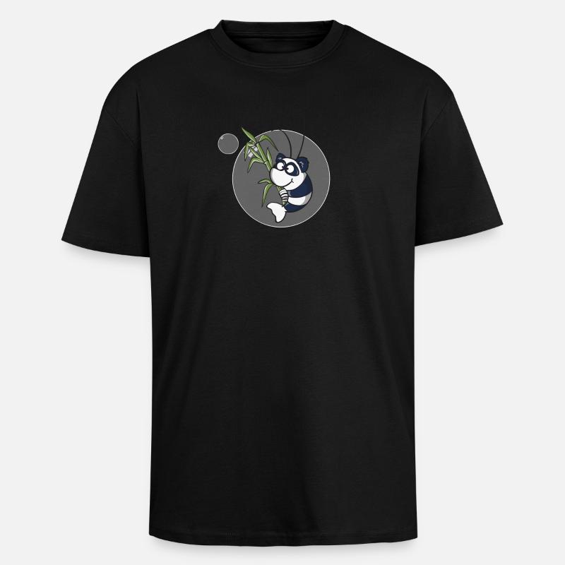 Panda Garnele - Oversized Heavyweight Unisex T-Shirt - Schwarz