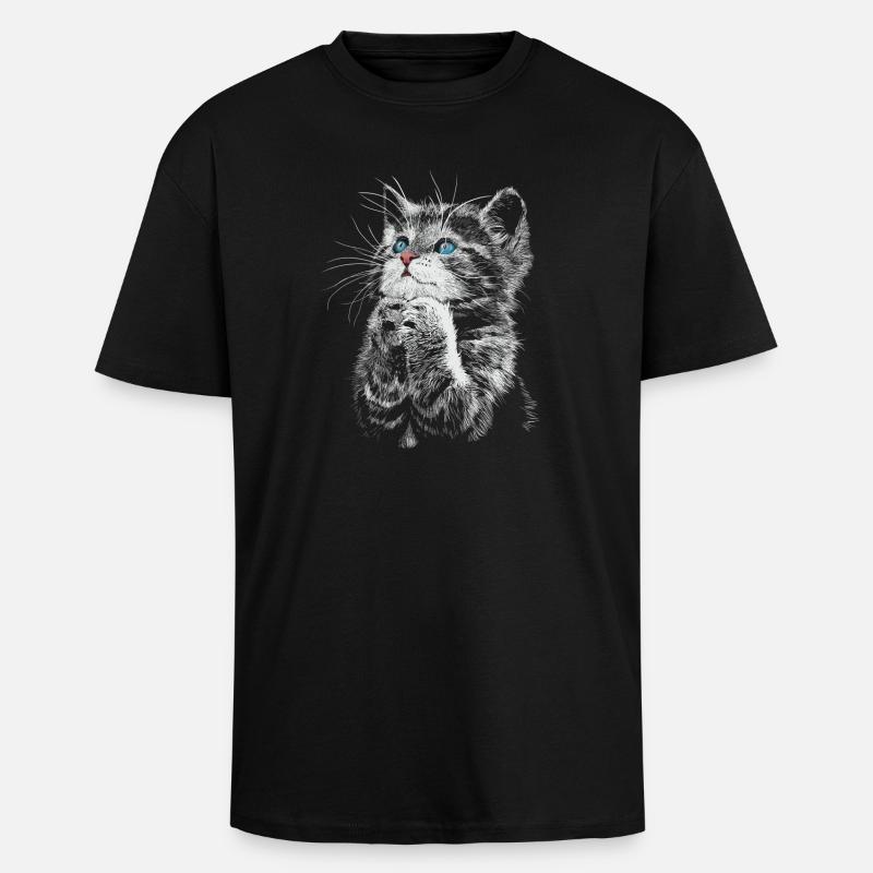 Katze - Oversized Heavyweight Unisex T-Shirt - Schwarz