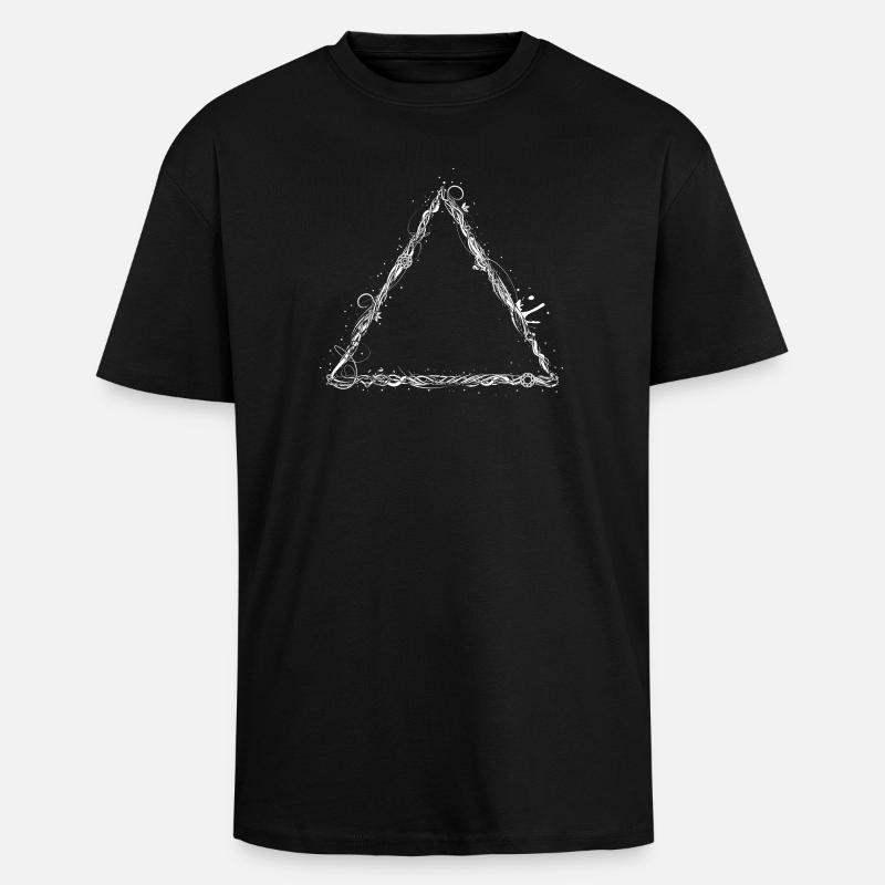 triangle blanc - T-shirt unisexe oversize épais - noir