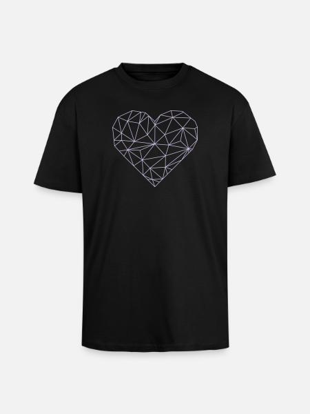 herz - Oversized Heavyweight Unisex T-Shirt - Schwarz