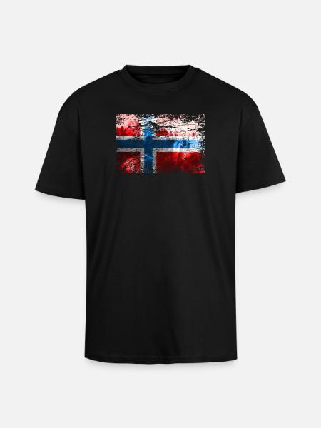 Norwegian flag - Unisex Oversized Heavyweight T-shirt - black