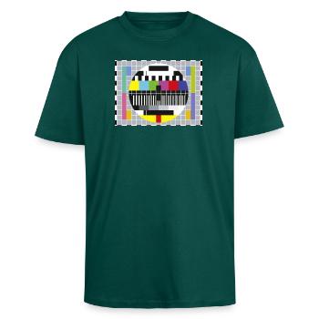 Test-Bild - Oversized Heavyweight Unisex T-Shirt - hunter Green - Vorne - Alina (178cm) & Michal (187cm)