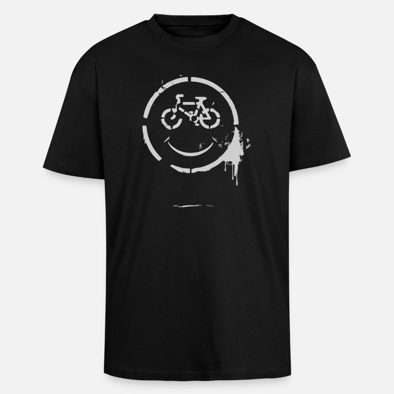 Fahrrad Mann - Oversized Heavyweight Unisex T-Shirt - Schwarz
