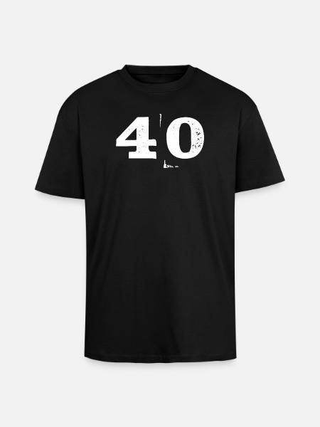 40 birthday round birthday - Unisex Oversized Heavyweight T-shirt - black