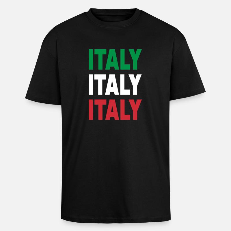 Italy / Gift / Gift Idea - Unisex Oversized Heavyweight T-shirt - black