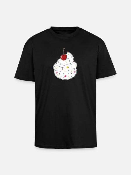 Cream cherry - Unisex Oversized Heavyweight T-shirt - black