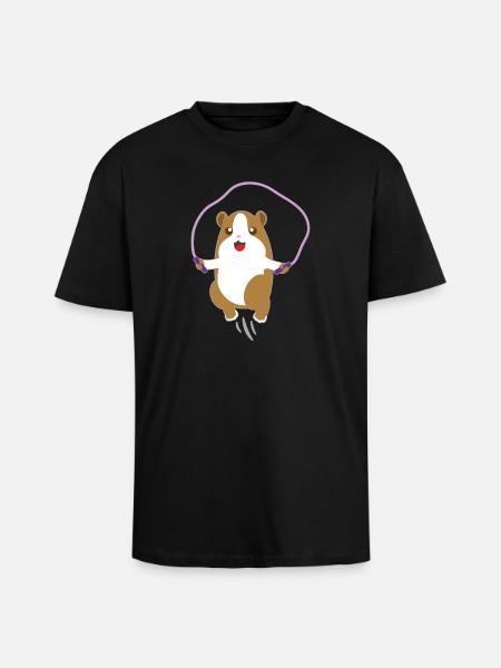 Barn hamster dyr skjorte tau hoppe hamster - Unisex oversized t-skjorte i kraftig kvalitet - svart