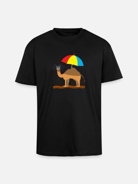 Kindershirt Kamel Kindermotiv schwitzendes Kamel - Oversized Heavyweight Unisex T-Shirt - Schwarz