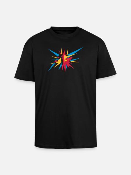 Explosion and rays - Unisex Oversized Heavyweight T-shirt - black