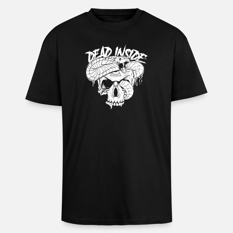 Crâne avec dessin de cheveux graffiti - T-shirt unisexe oversize épais - noir