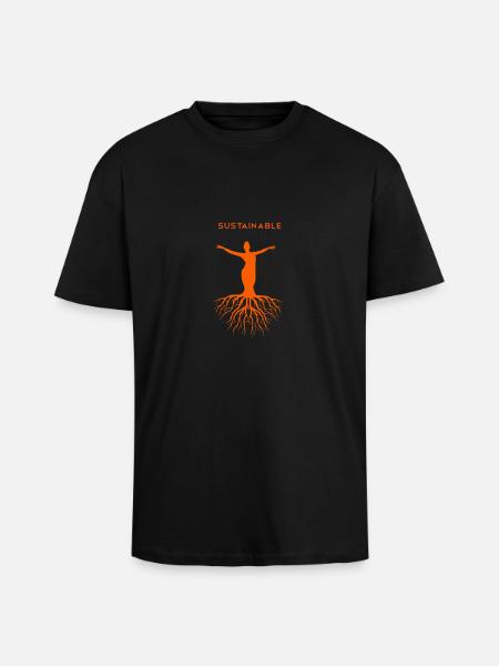 Durabilité durable de la chemise - T-shirt unisexe oversize épais - noir