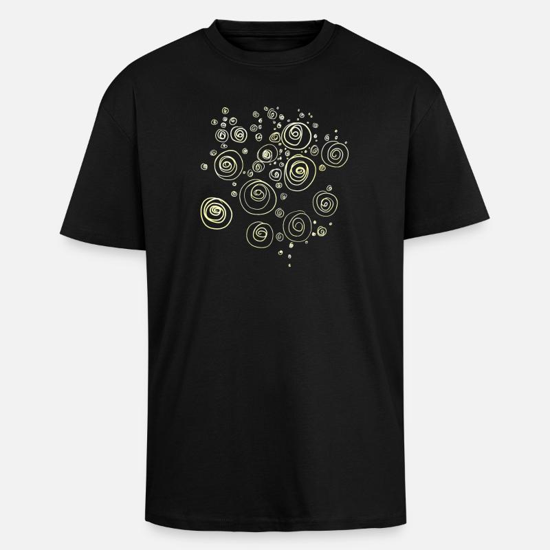 Shells / Spirals Abstract - Unisex Oversized Heavyweight T-shirt - black