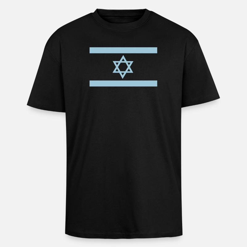 Blaues Davidsstern Muster - Oversized Heavyweight Unisex T-Shirt - Schwarz