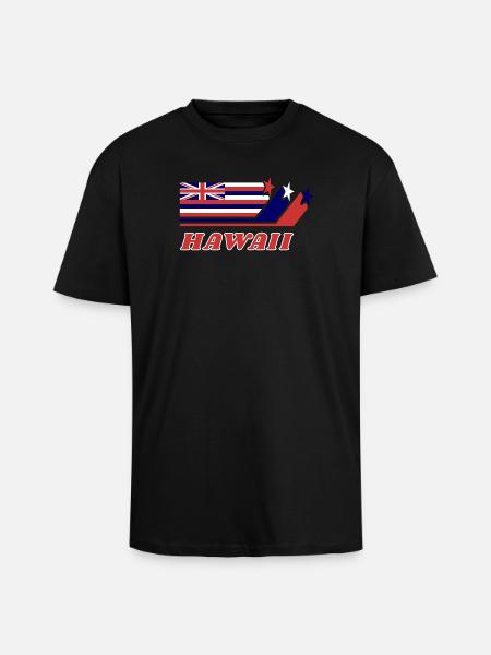 Hawaii Flag Gift Honolulu - Unisex Oversized Heavyweight T-shirt - black