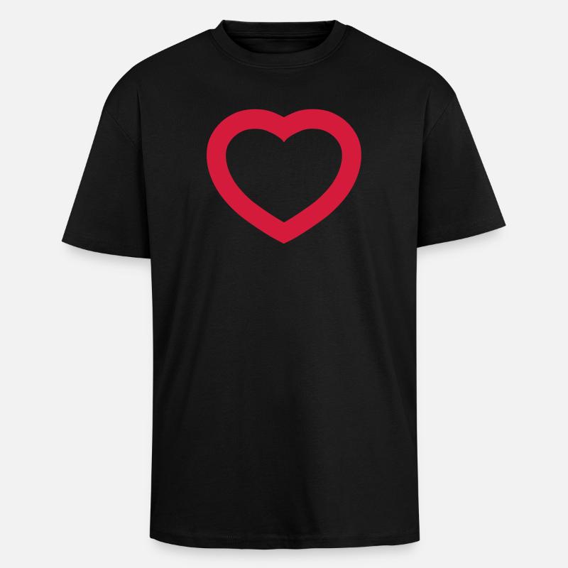 Herz - Oversized Heavyweight Unisex T-Shirt - Schwarz