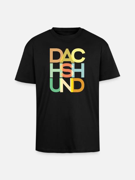 Dackelhund Hund Bunt - Oversized Heavyweight Unisex T-Shirt - Schwarz