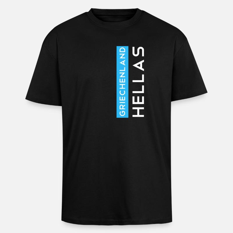 Greece Hellas - Unisex Oversized Heavyweight T-shirt - black