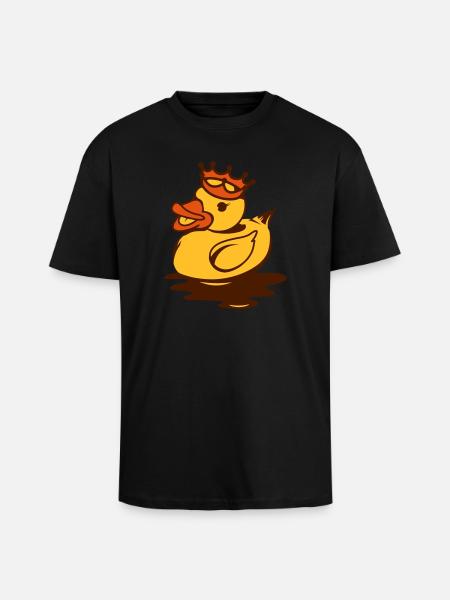 Eine Gummiente mit Krone - Oversized Heavyweight Unisex T-Shirt - Schwarz