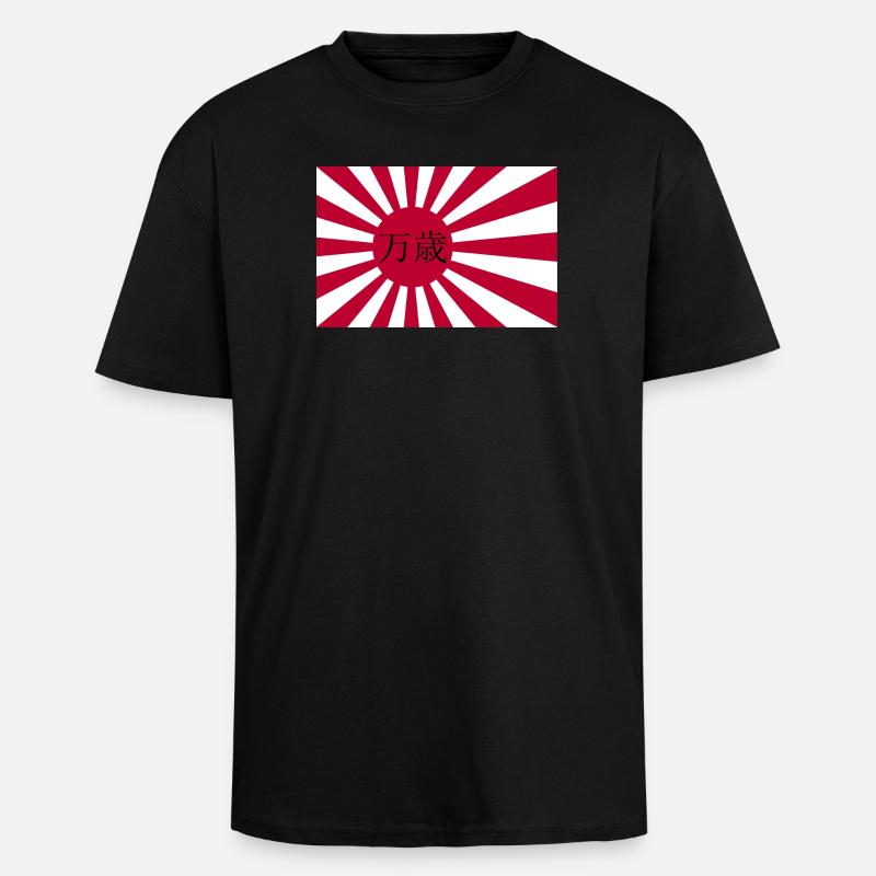 Drapeau japonais de la marine - T-shirt unisexe oversize épais - noir