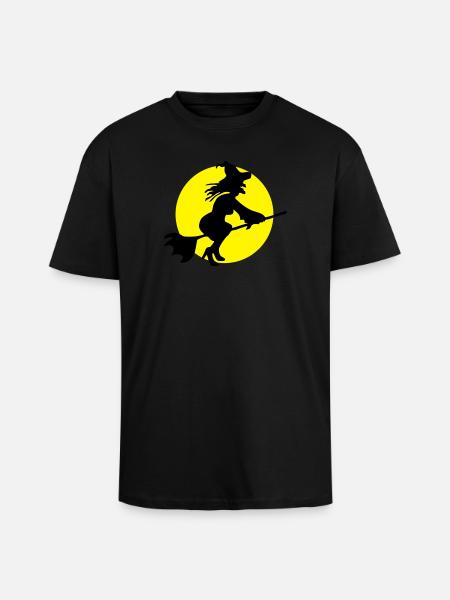 Flying witch - Unisex Oversized Heavyweight T-shirt - black