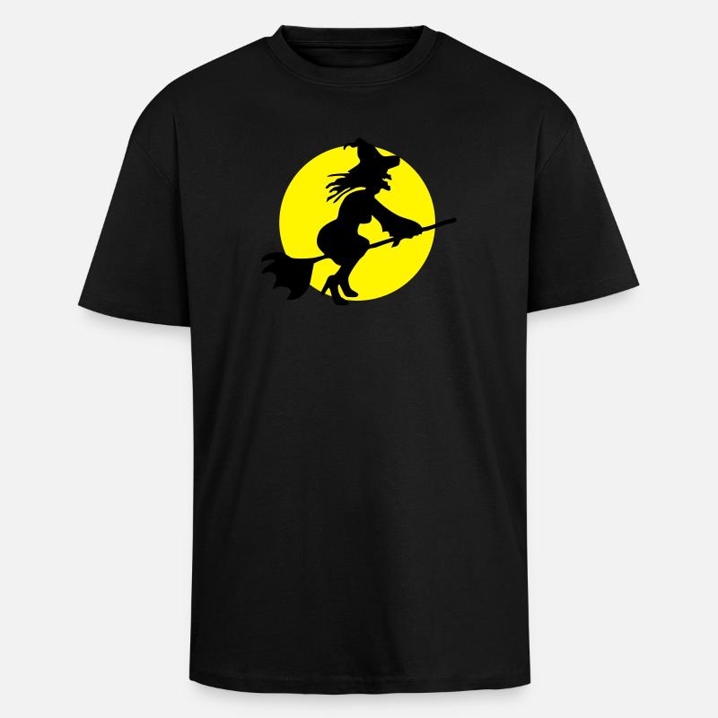 Fliegende Hexe - Oversized Heavyweight Unisex T-Shirt - Schwarz