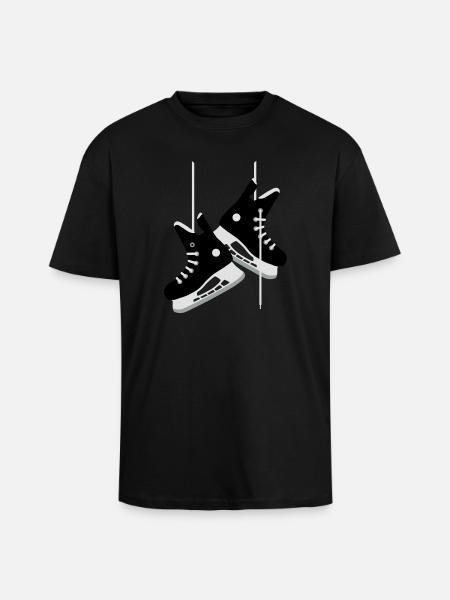 hockey skates - Unisex Oversized Heavyweight T-shirt - black