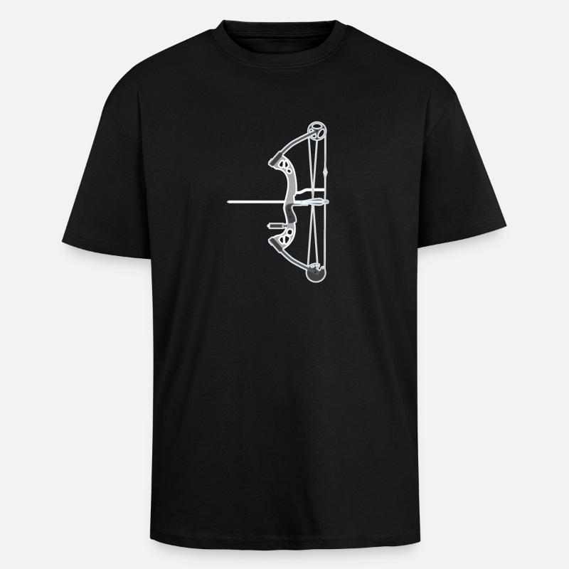 Archery Compound Bow - Unisex Oversized Heavyweight T-shirt - black