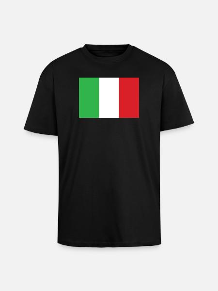 Italy Flag Vertical Design - Unisex Oversized Heavyweight T-shirt - black