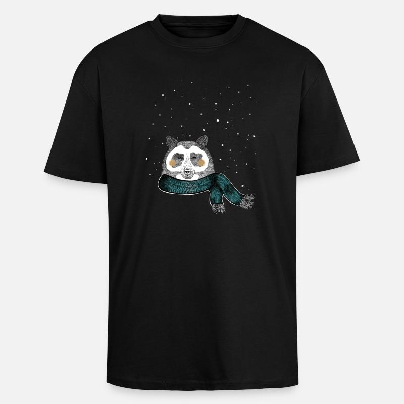 Winter Bär - Oversized Heavyweight Unisex T-Shirt - Schwarz