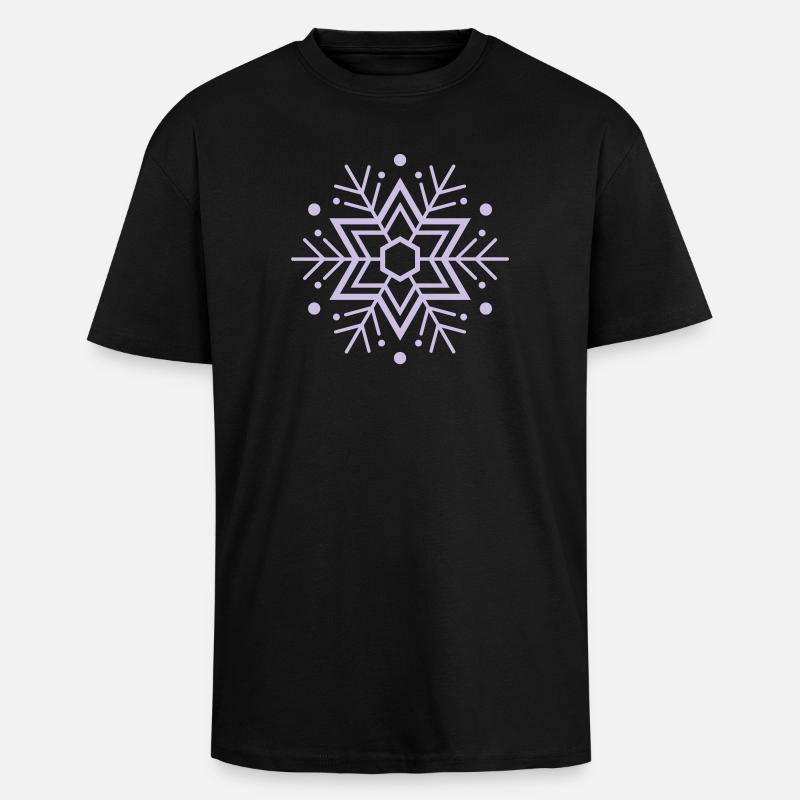 flocon de neige - T-shirt unisexe oversize épais - noir
