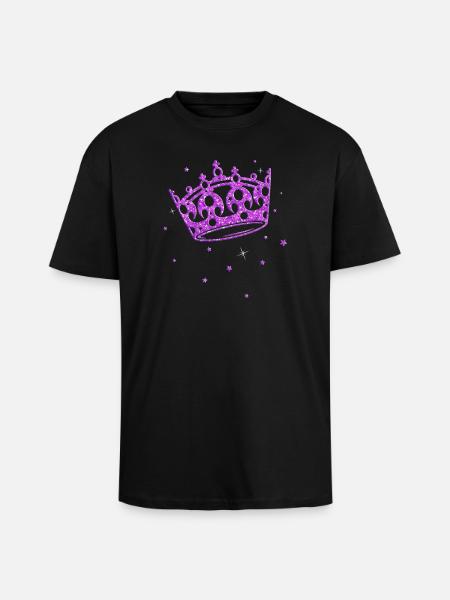 Crown Glitter Princess Birthday Princess - Unisex Oversized Heavyweight T-shirt - black