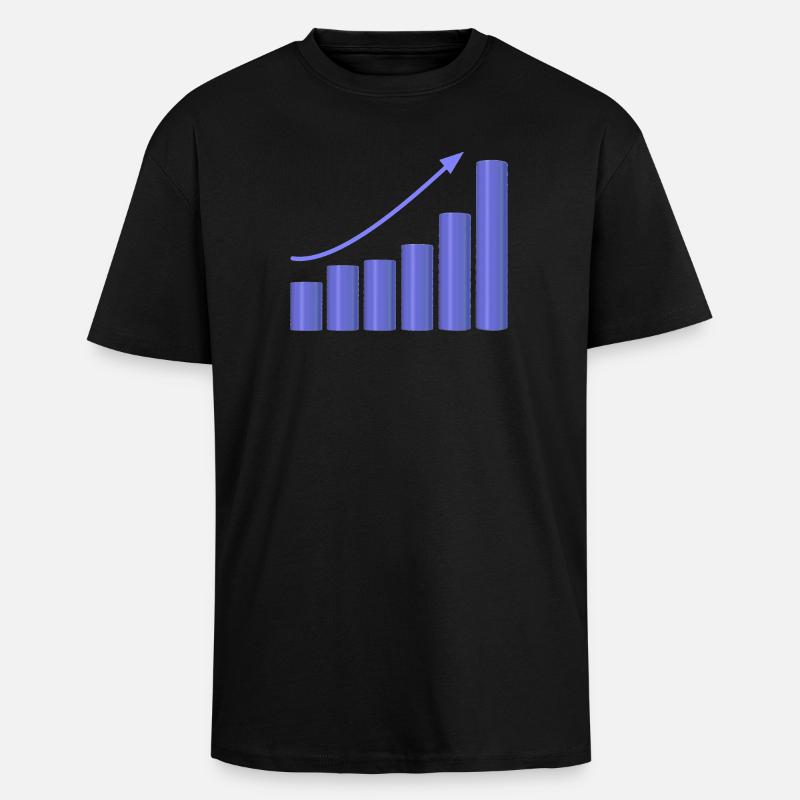 Growth chart with dynamic slope - Unisex Oversized Heavyweight T-shirt - black