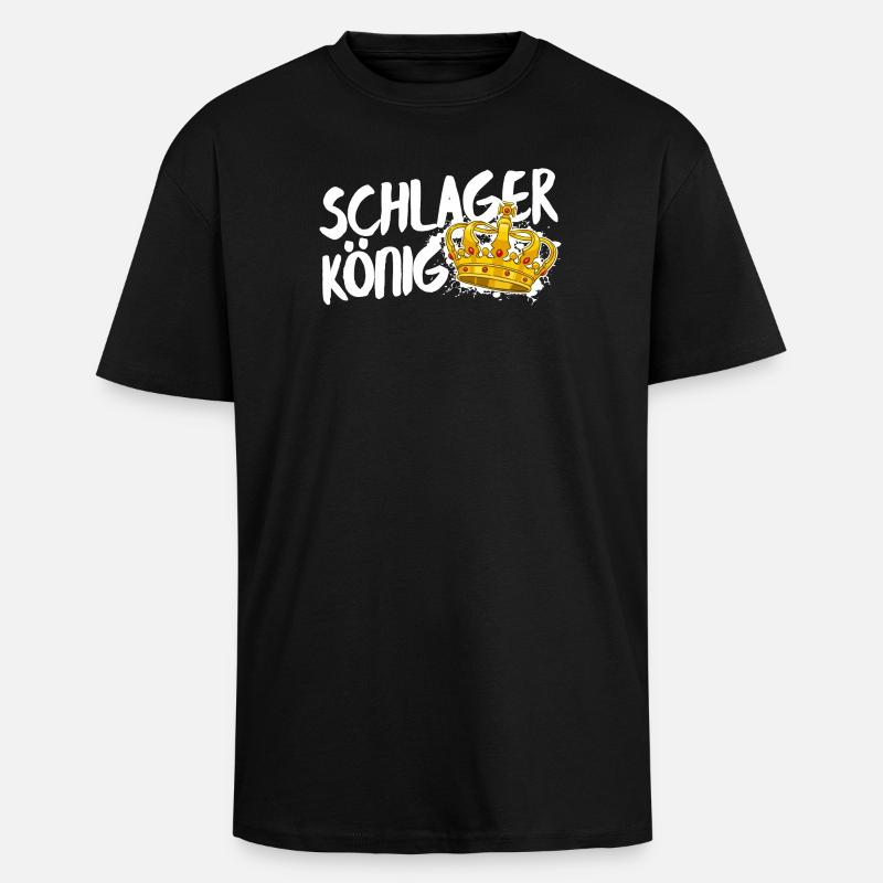 Schlager King Schlager King Krone Déclaration - T-shirt unisexe oversize épais - noir