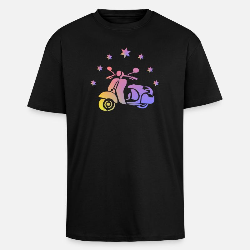 Retro Roller - Oversized Heavyweight Unisex T-Shirt - Schwarz