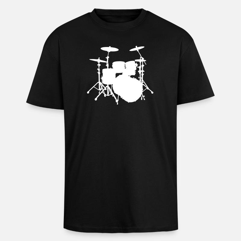 Schlagzeug - Oversized Heavyweight Unisex T-Shirt - Schwarz