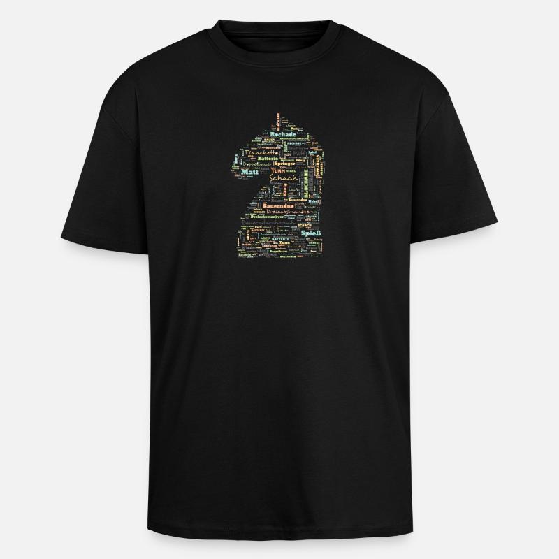 Chess chess terms Springer - Unisex Oversized Heavyweight T-shirt - black