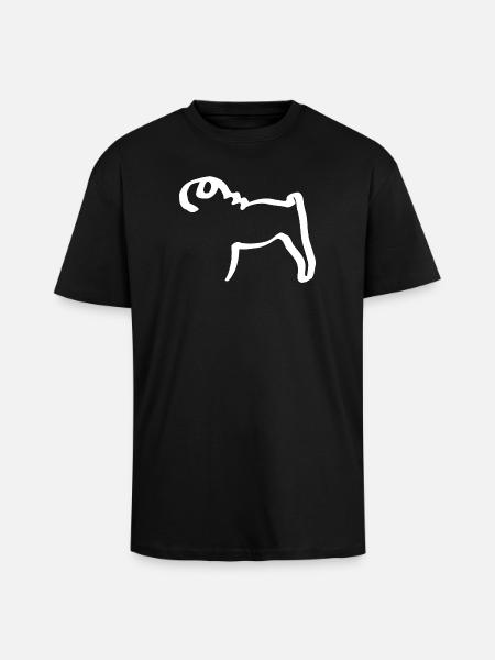 Lignes mops - T-shirt unisexe oversize épais - noir