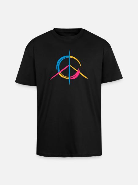 Friedenssymbol - Oversized Heavyweight Unisex T-Shirt - Schwarz
