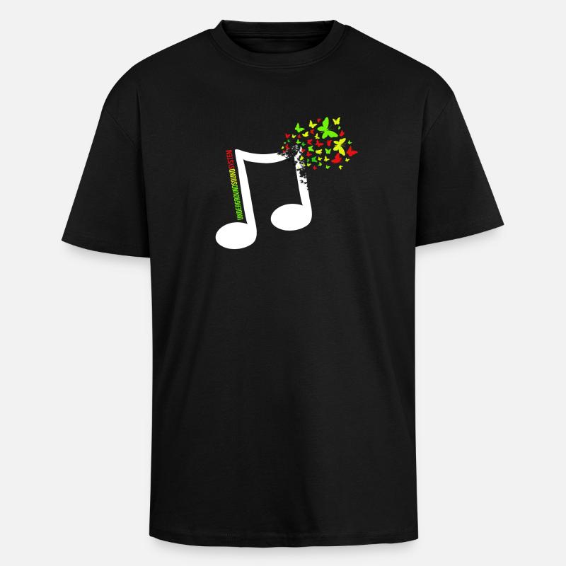 Note couleur papillon - T-shirt unisexe oversize épais - noir