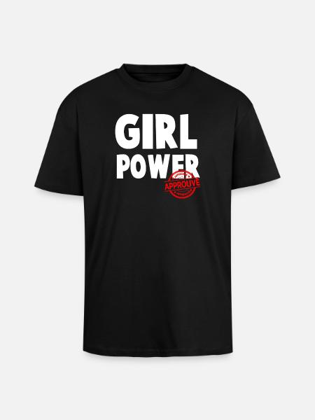 Girl Power Bold Script Design - Unisex Oversized Heavyweight T-shirt - black