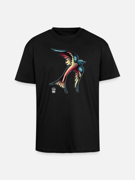 Tattoo Swallow - Unisex Oversized Heavyweight T-shirt - black