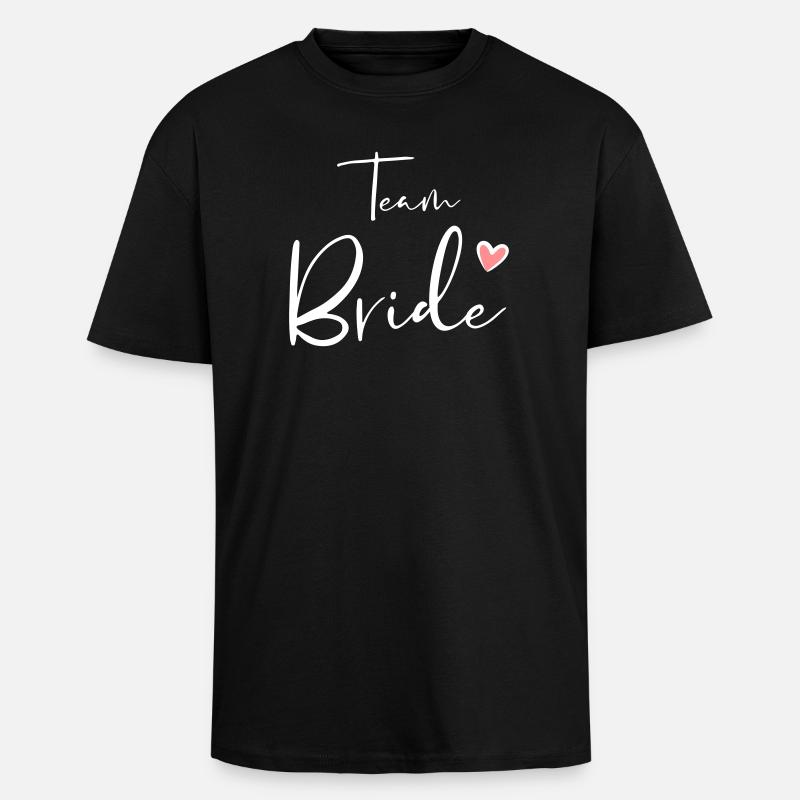 Team Bride Herz Junggesellinnenabschied Geschenk - T-shirt unisexe oversize épais - noir