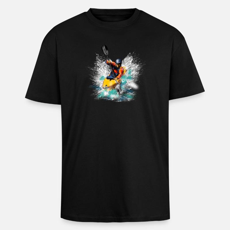 Kayaking - Oversized Heavyweight Unisex T-Shirt - Schwarz