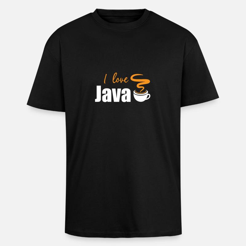 J'aime Java - T-shirt unisexe oversize épais - noir