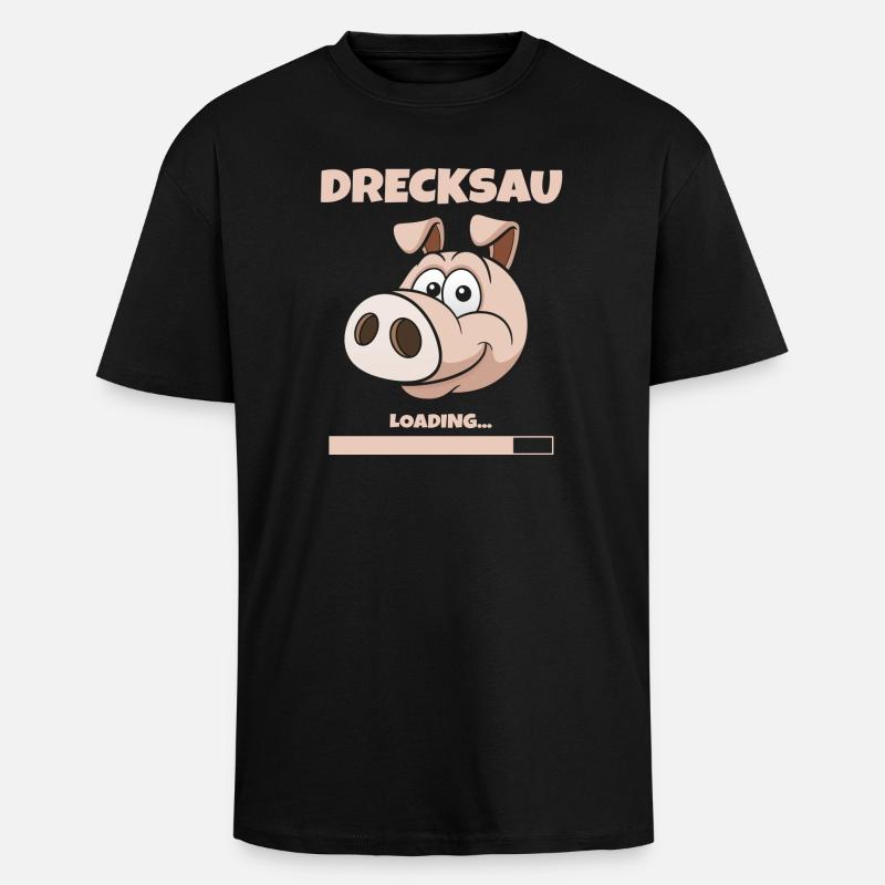 DRECKSAU - LOADING - Oversized Heavyweight Unisex T-Shirt - Schwarz