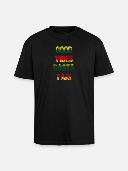 Gute Vibes Rasta Fari - Unisex Oversized Heavyweight T-shirt - black