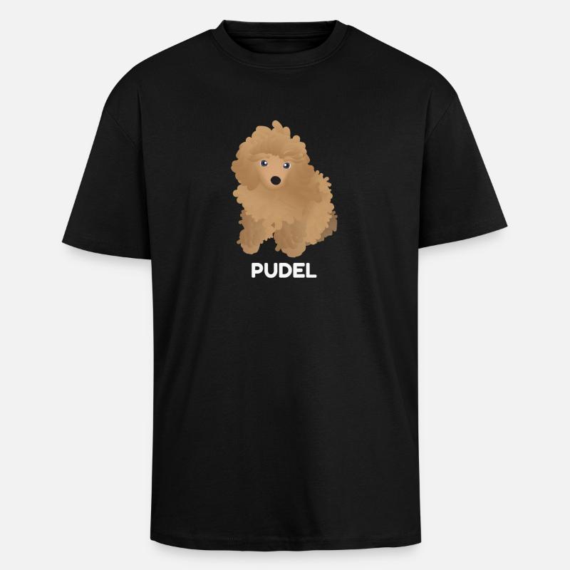 Pudel Welpe - Oversized Heavyweight Unisex T-Shirt - Schwarz